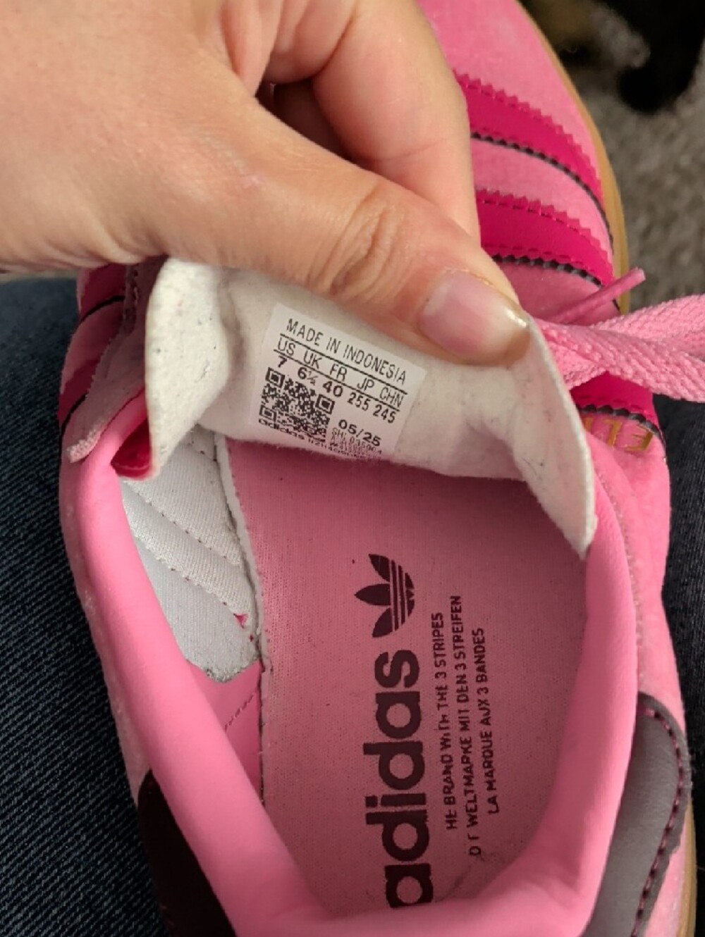 adidas Gazelle Pink Suede Platform Sneakers with Gum Sole - Picture 4 of 4